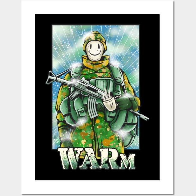 Warm - Funny Soldier Wall Art by FlitStudio